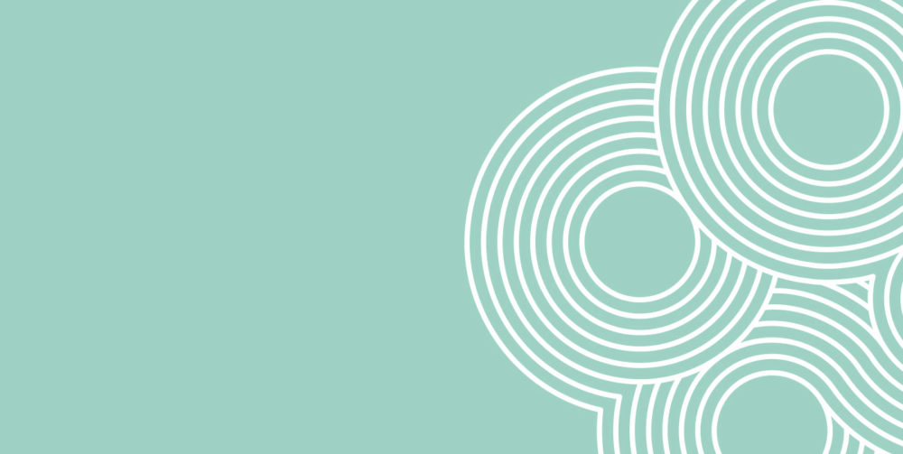 The cotton rooms circular white pattern on the cotton rooms teal coloured background