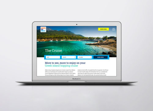 A macbook screen featuring the home page of the Platinum Cruises website